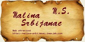 Malina Srbijanac vizit kartica